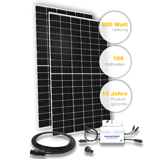 Balkonkraftwerk "SolarLite" 820/600 Watt für Schrägdächer