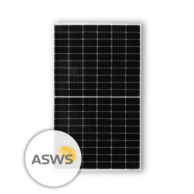 ASWS Silver Style Solarmodul mit Hersteller-Logo