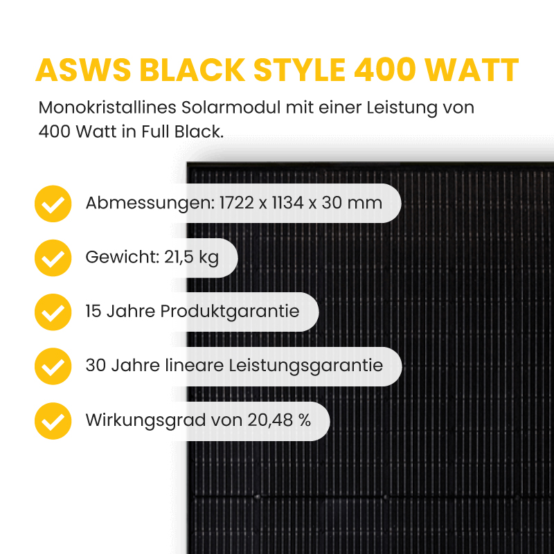 ASWS Black Style 400 Watt mit Produkteigenschaften