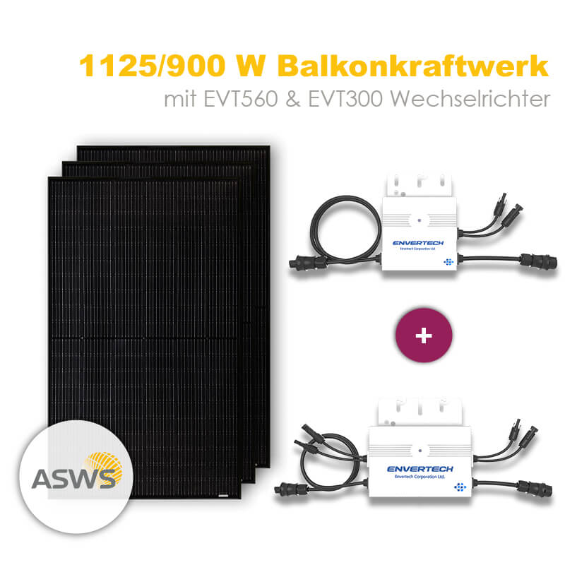 Balkonkraftwerk "SolarBlack" 1125/900 Watt Balkonkraftwerk "SolarBlack" 1125/900 Watt
