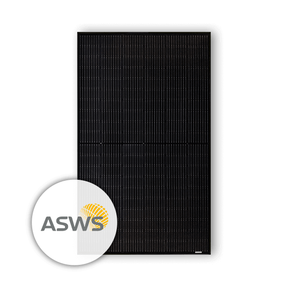 ASWS Solarmodul Black Style 375 Watt mit Logo