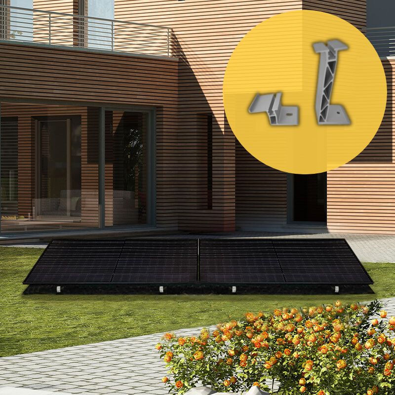 Balkonkraftwerk "SolarBlack" 800 Watt inkl. Standfuß-Aufständerung